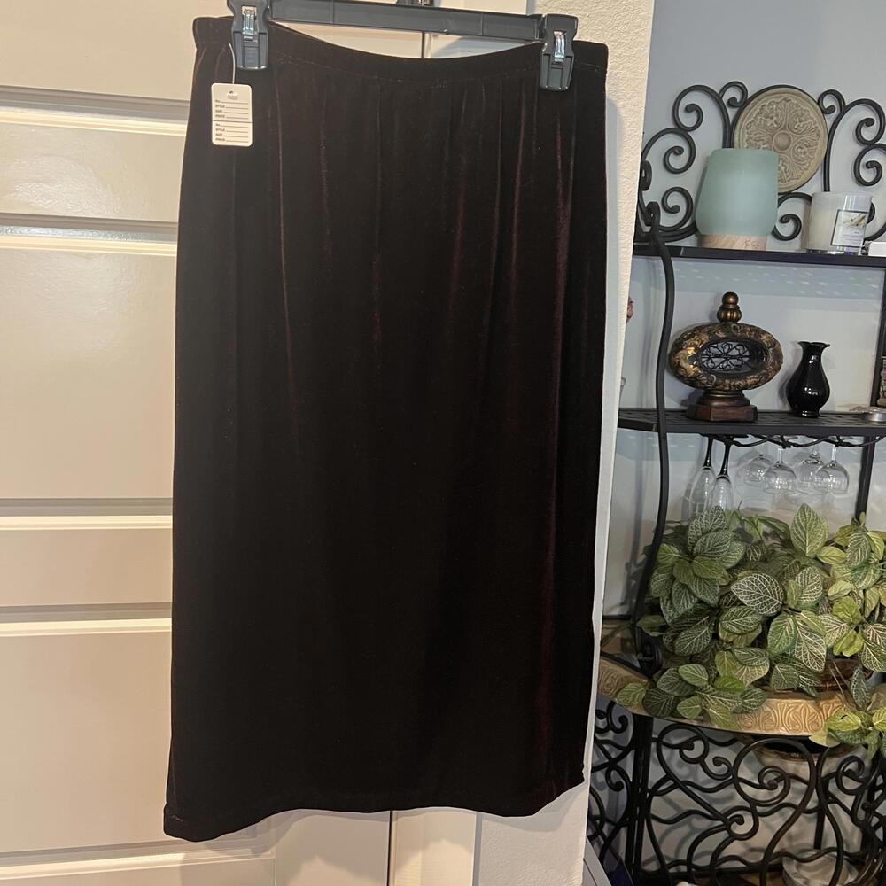 Black Velvet Midi Skirt